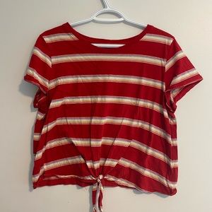 American eagle knot front striped tee